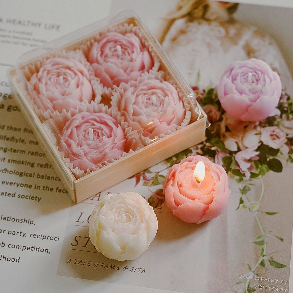 Rose Aroma Handmade Candle Gift Set of Four Birthday Edition