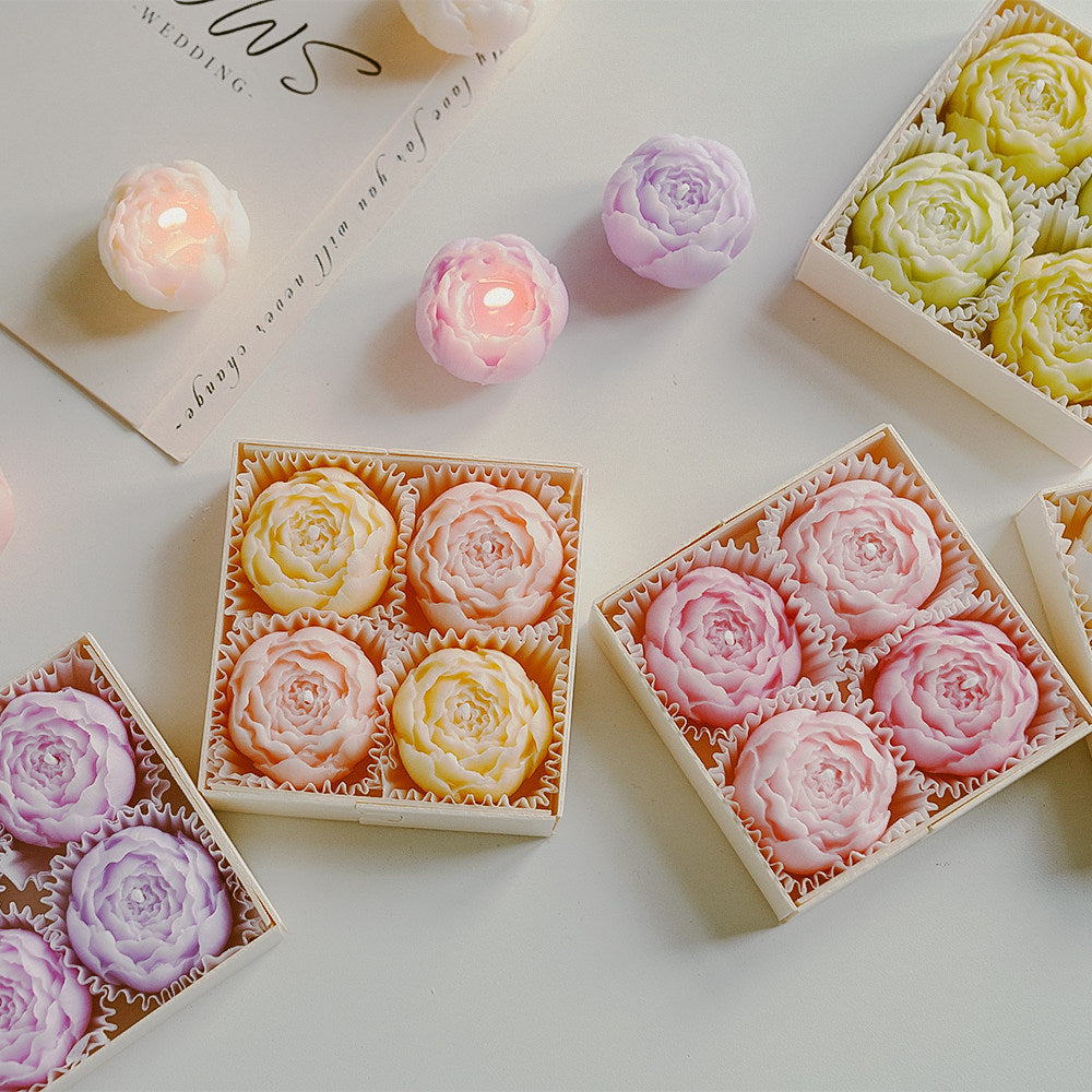 Rose Aroma Handmade Candle Gift Set of Four Birthday Edition