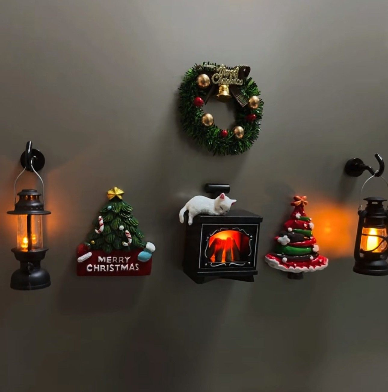 Christmas Tree Magnetic Decor Night Light Wreath Bell Gift
