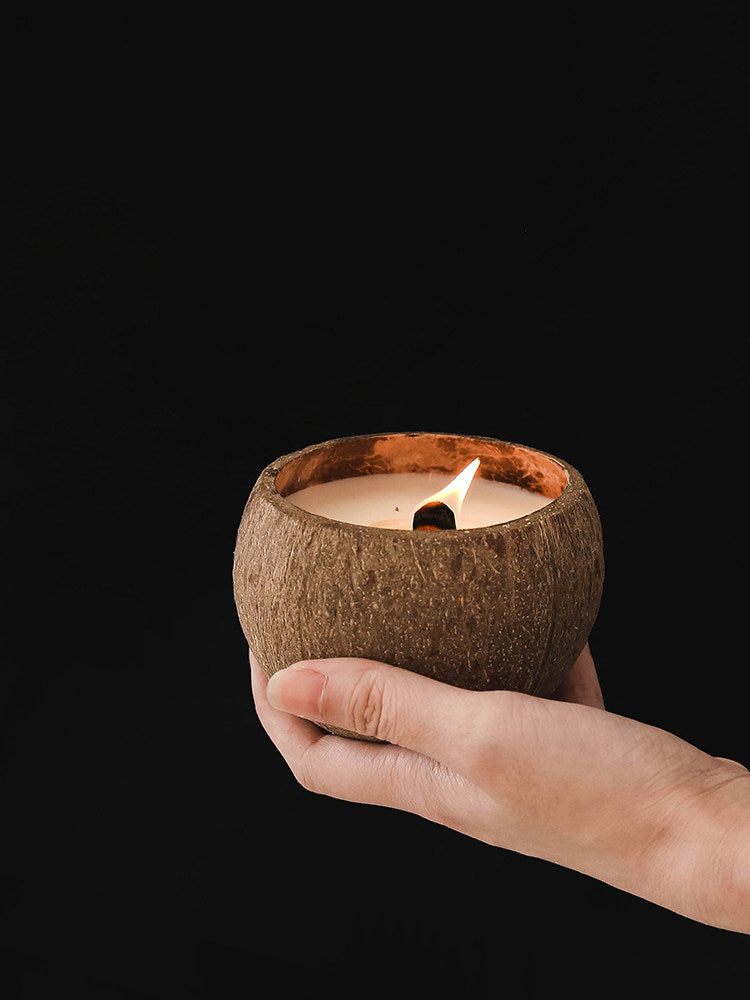 Premium Coconut Shell Scented Candle Cozy Bedroom Gift Box For Her