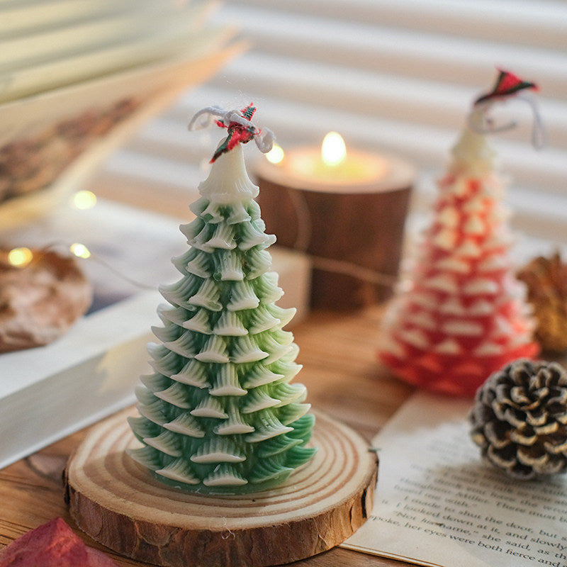 Christmas Tree Scented Candle Handmade Cedar Holiday Decor