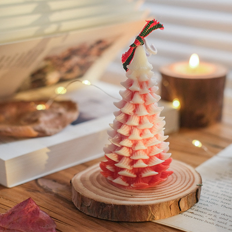 Christmas Tree Scented Candle Handmade Cedar Holiday Decor