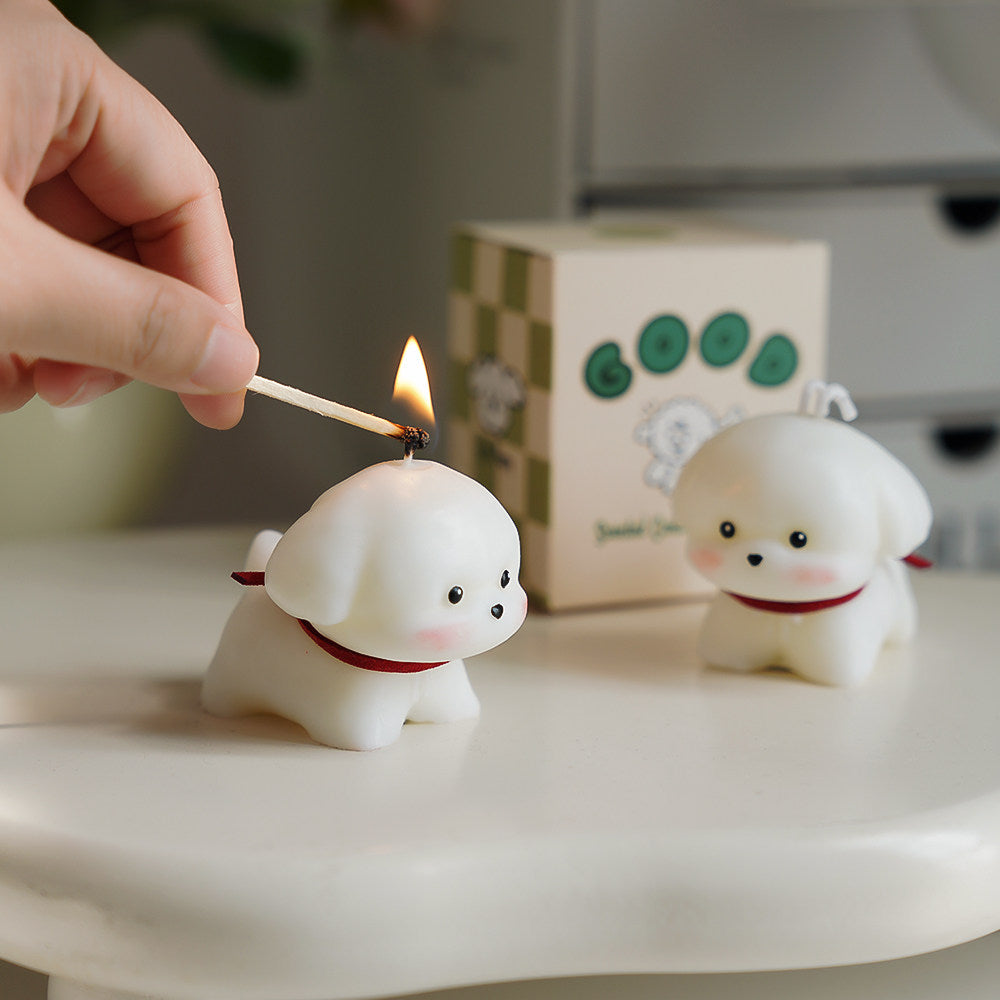 Creative Puppy Shaped Scented Candle Chic Home Gift Decor Accent