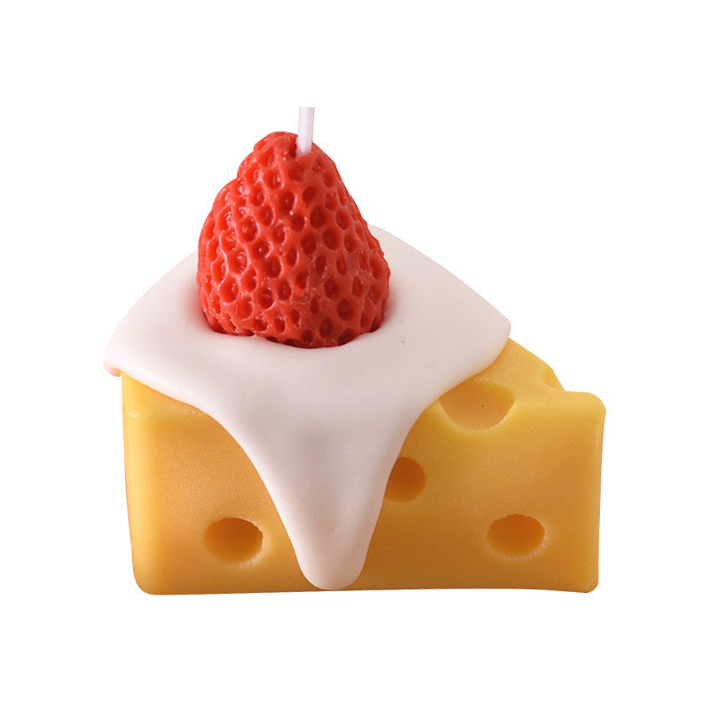 Strawberry Cake Style Cheese Scented Candle Sweet Birthday Gift