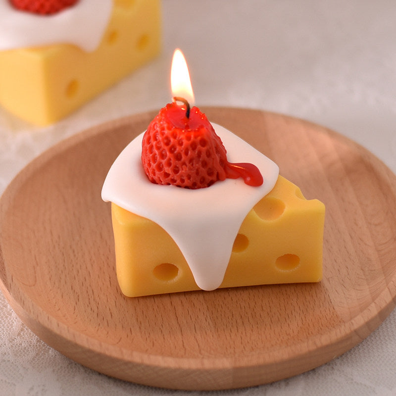 Strawberry Cake Style Cheese Scented Candle Sweet Birthday Gift