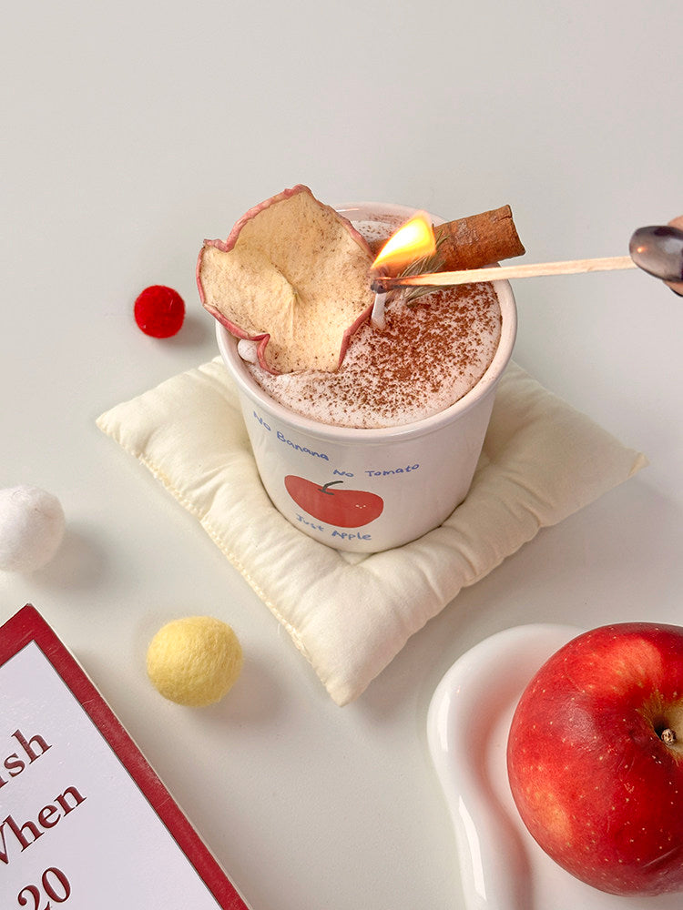 Baked Apple Latte Coffee Candle Cozy Home Bedroom Birthday Gift