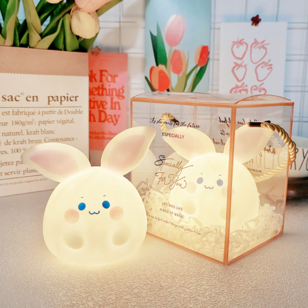 Soft Glow Bunny Night Light Bedroom Lamp Gift for Kids and Girls