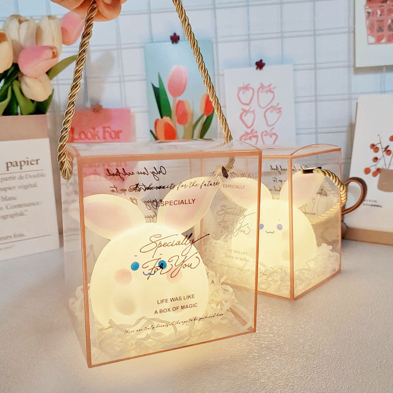 Soft Glow Bunny Night Light Bedroom Lamp Gift for Kids and Girls