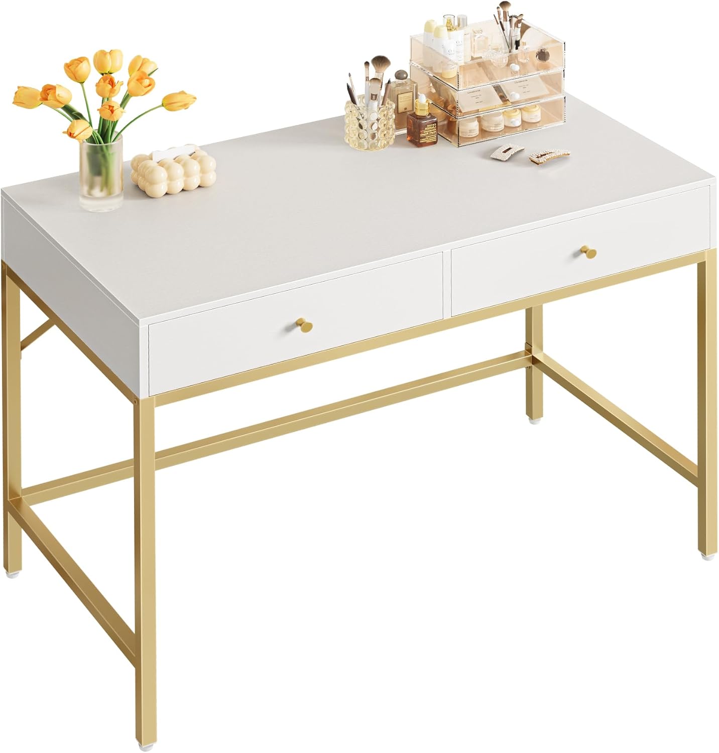 Vanity Desk with Drawers 47 inch Computer Desk Simple Home Office Desks