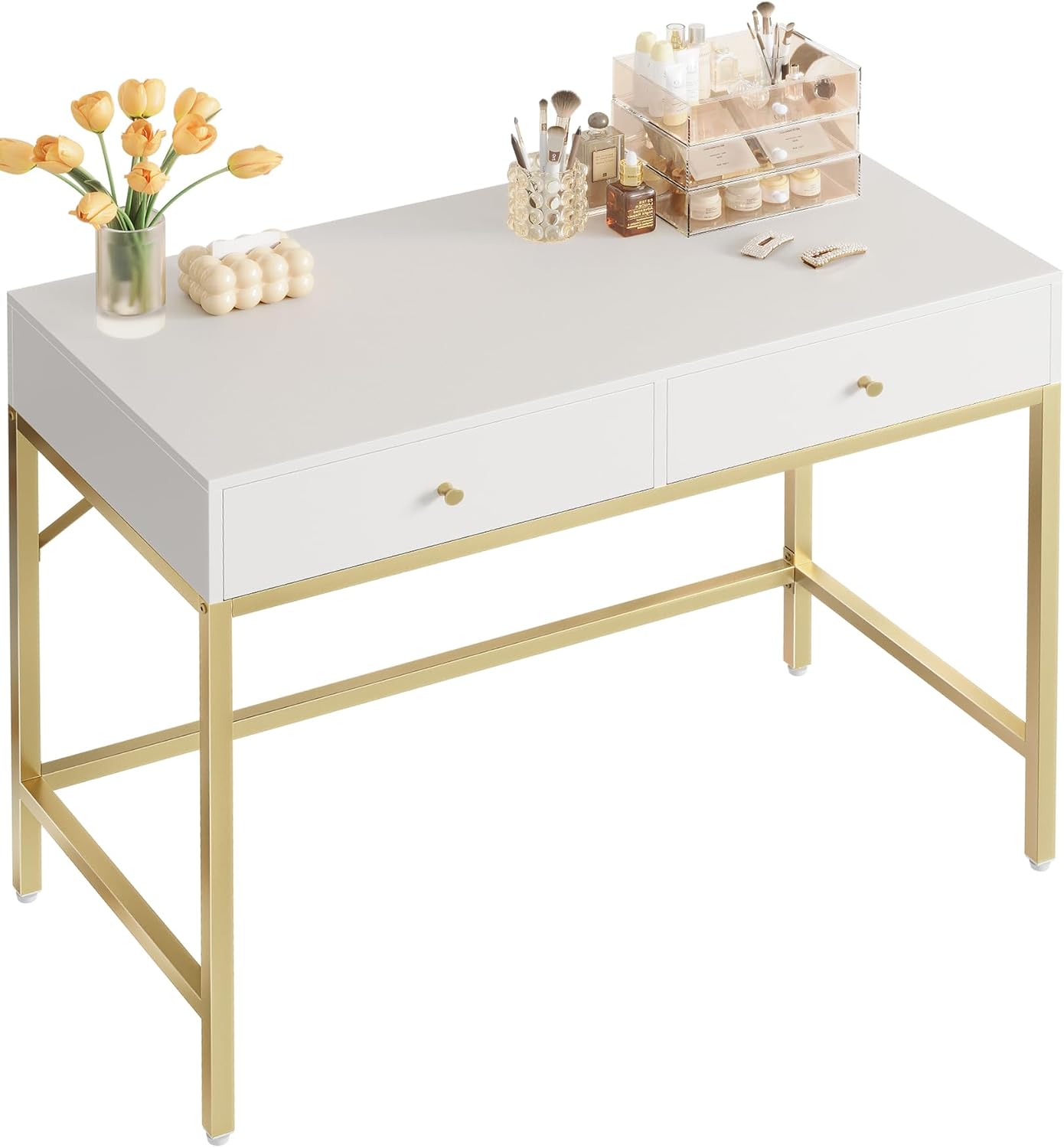 Vanity Desk with Drawers 47 inch Computer Desk Simple Home Office Desks
