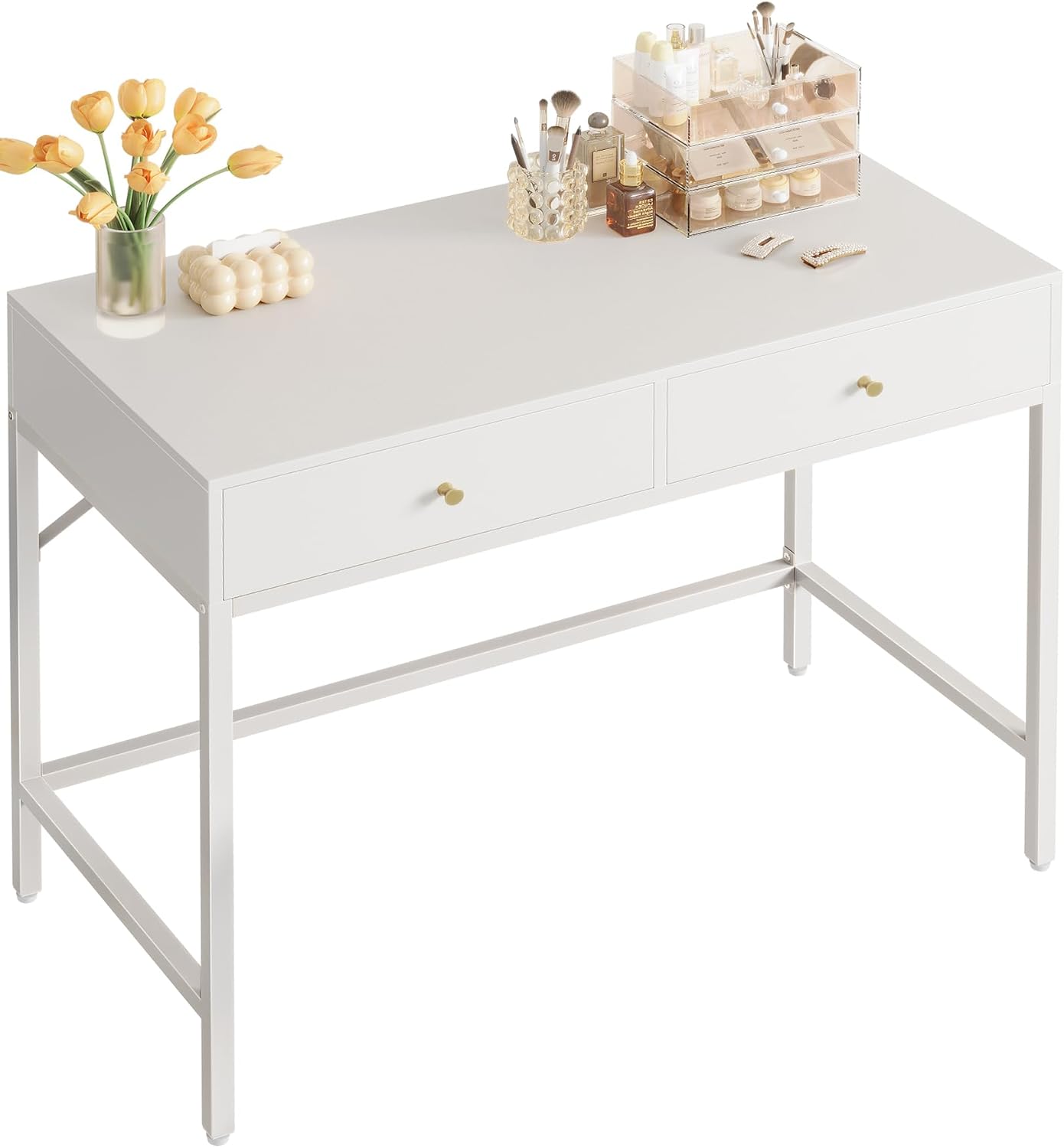 Vanity Desk with Drawers 47 inch Computer Desk Simple Home Office Desks