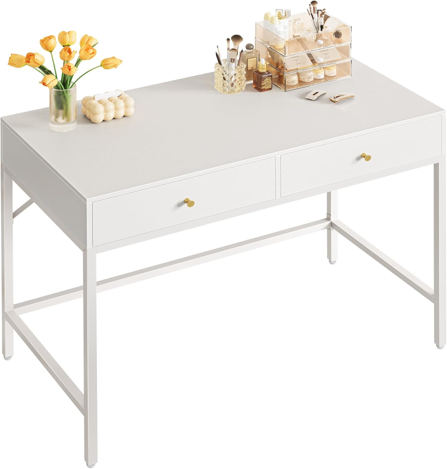 Vanity Desk with Drawers 47 inch Computer Desk Simple Home Office Desks
