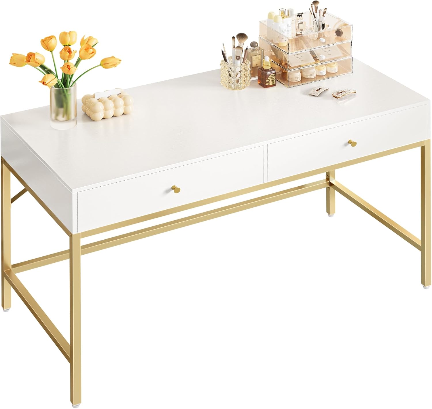 Vanity Desk with Drawers 47 inch Computer Desk Simple Home Office Desks